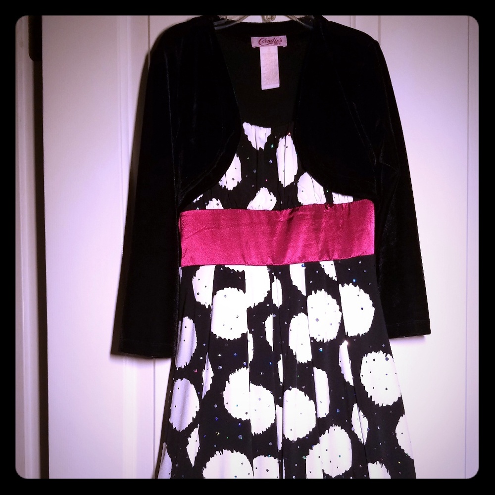 Candie's Girls Dress with Ribbon and Mini Jacket